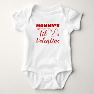 cute valentine's day mummy's little valentine baby bodysuit