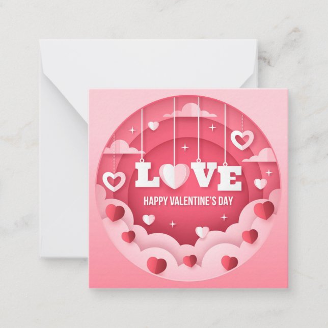 Cute Valentine's Day Note Card (Front)