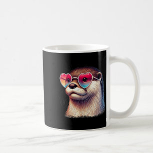 Cute Valentines Day Otter Heart Sungles Women Girl Coffee Mug