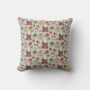 Cute Valentine's Day Panda Bear Love Pattern Cushion