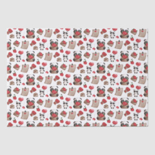 Cute Valentine's Day Panda Bear Love Pattern Tissue Paper