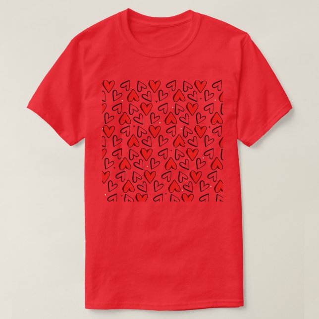 Cute Valentines Day Pattern 1 T-Shirt (Design Front)