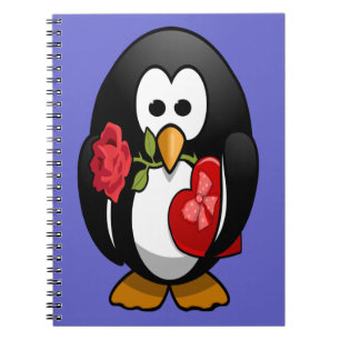 Cute Valentine's Day Penguin Funny Cartoon Notebook