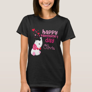 Cute Valentines Day Pink Elephant Custom Kids T Sh T-Shirt