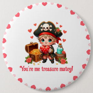 Cute Valentine's day pirate 6 Cm Round Badge