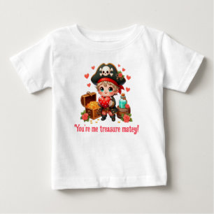 Cute Valentine's day pirate Baby T-Shirt