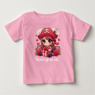 Cute Valentine's day pirate Baby T-Shirt
