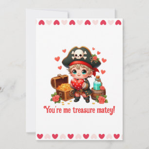 Cute Valentine's day pirate Holiday Card