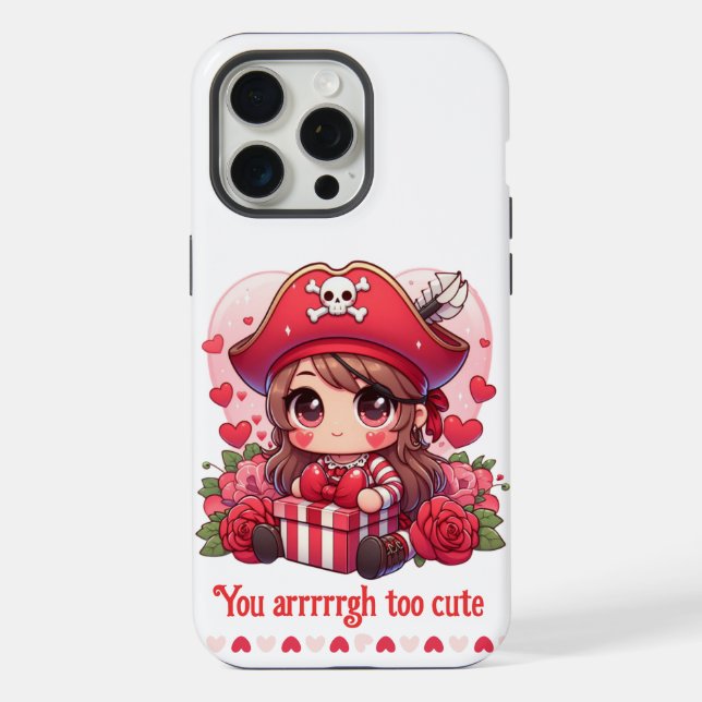 Cute Valentine's day pirate iPhone Case (Back)