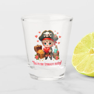 Cute Valentine's day pirate Shot Glass