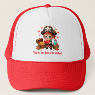 Cute Valentine's day pirate Trucker Hat