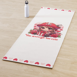 Cute Valentine's day pirate Yoga Mat