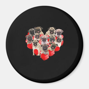 Cute Valentines Day Pug Dog Heart Puppy Magnet