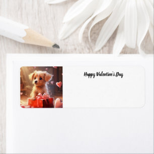 Cute Valentine's Day puppy address label