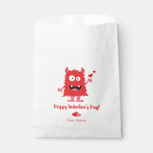 Cute Valentine's Day Red Monster Hearts Favour Bags