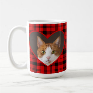 Cute Valentines Day Red Plaid For Cats Lovers Gift Coffee Mug