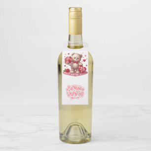 Cute Valentine's Day Teddy Bear Bottle Tag