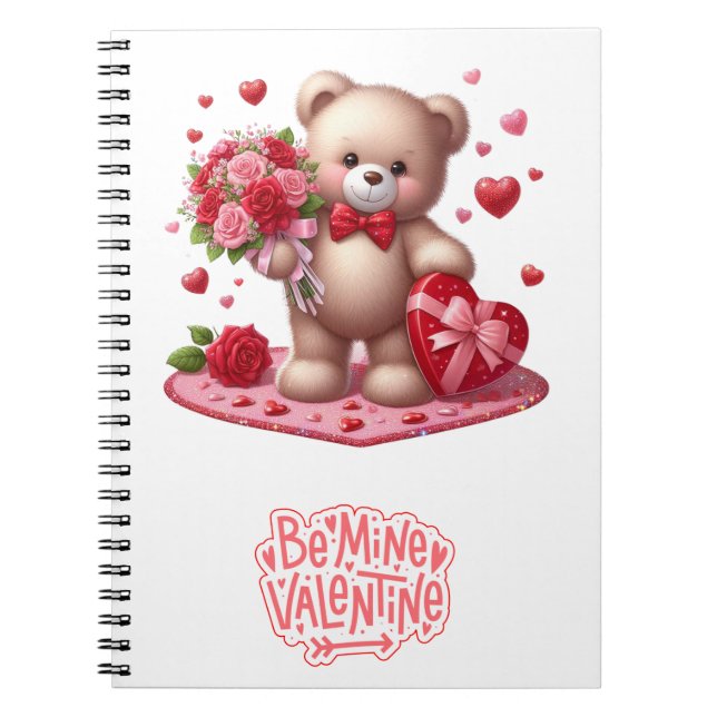 Cute Valentine's Day Teddy Bear Notebook (Front)