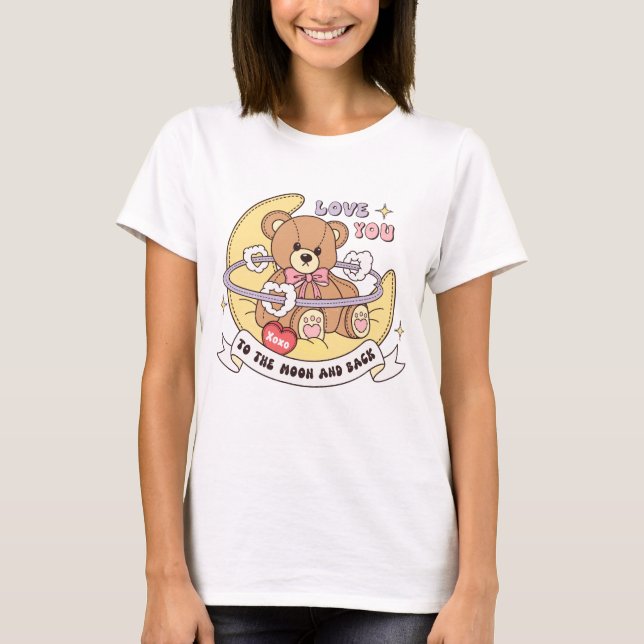 Cute Valentine's Day Teddy Bear T-Shirt (Front)