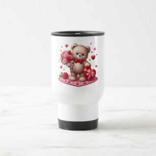 Cute Valentine's Day Teddy Bear Travel Mug