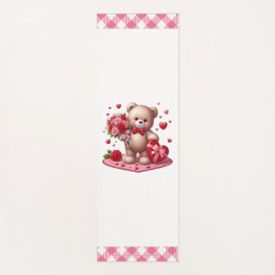 Cute Valentine's Day Teddy Bear Yoga Mat
