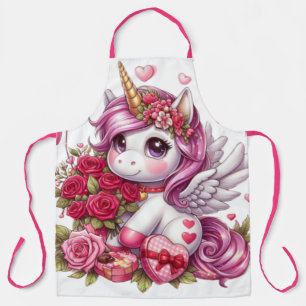Cute Valentine's day unicorn Apron