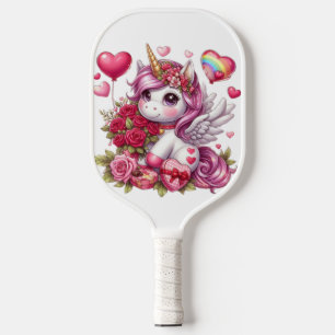 Cute Valentine's day unicorn Pickleball Paddle