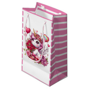 Cute Valentine's day unicorn Small Gift Bag