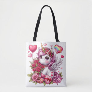 Cute Valentine's day unicorn Tote Bag