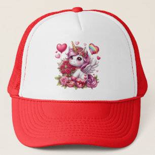 Cute Valentine's day unicorn Trucker Hat