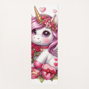Cute Valentine's day unicorn Yoga Mat