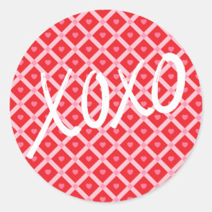 Cute Valentine's Day XOXO Classic Round Sticker
