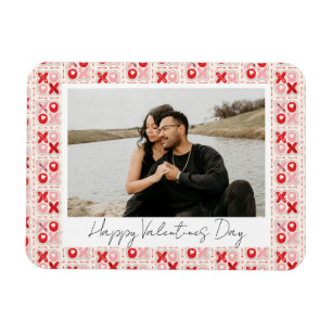 Cute Valentines Day XOXO   Couples Photo Magnet