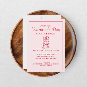 Cute Valentine's Day XOXO Pink Red  Holiday Card