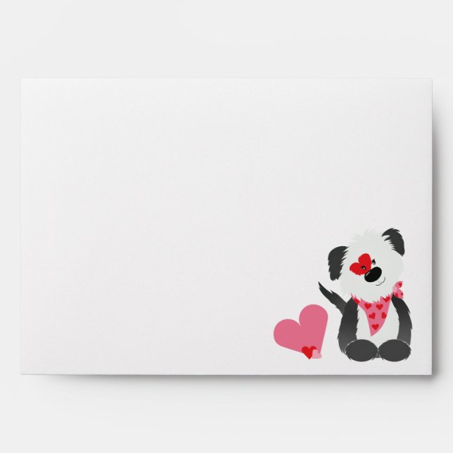Cute Valentines Dog Heart Pattern Red Envelope (Front)