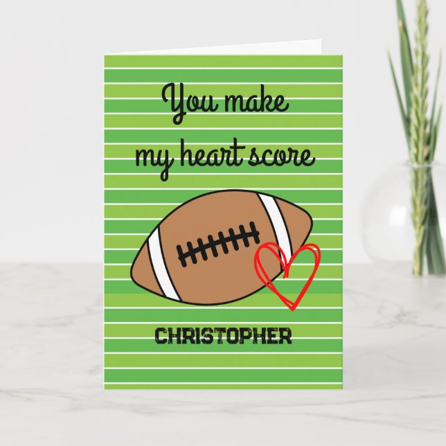 Cute Valentine's Football  Card (Front)
