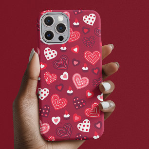 Cute Valentine's hearts pattern iPhone 16 Pro Case