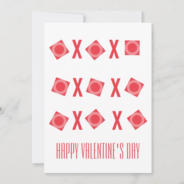 Cute Valentines Hugs & Kisses XOs Holiday Card (Front)