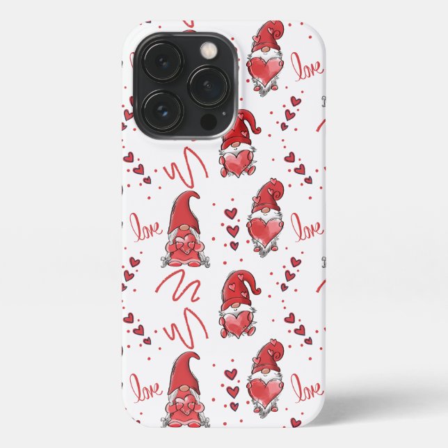 Cute Valentine's Love Gnomes iPhone Case (Back)