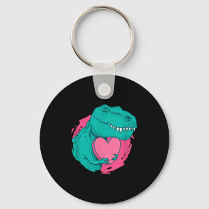 Cute Valentines T-rex Heart Dinosaur Lover Gift Re Key Ring