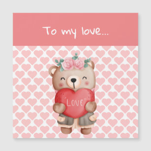 Cute Valentine's teddy bear sending love heart