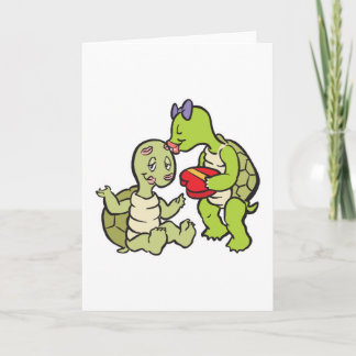 cute valentines turtles holiday card