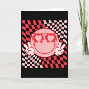 Cute Valentines Vibes Groovy Valentine Day Men Wom Card