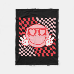 Cute Valentines Vibes Smile Face Valentine Day Men Fleece Blanket