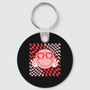 Cute Valentines Vibes Smile Face Valentine Day Men Key Ring