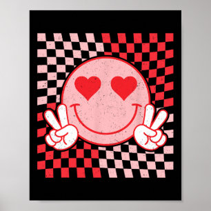 Cute Valentines Vibes Smile Face Valentine Day Men Poster