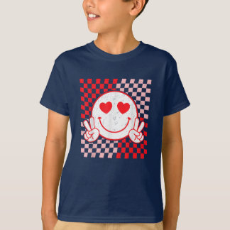 Cute Valentines Vibes Smile Face Valentine Day T-Shirt