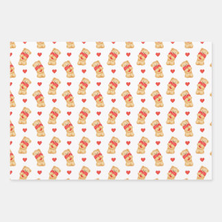 Cute Valentine's Wrapping Paper | Teddy Bear 