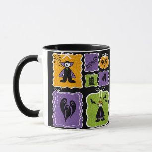 Cute Vampire and Witch Halloween Mug