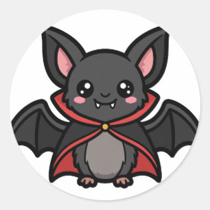 Cute Vampire Bat Halloween Classic Round Sticker